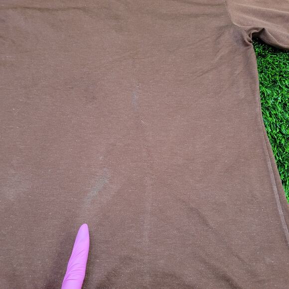 Vintage 80s MOD Polo Shirt Medium 19x28 Brown - Picture 5 of 13